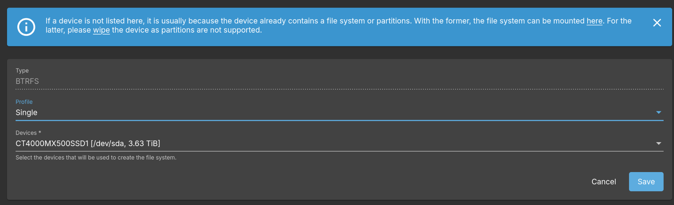 OMV file system